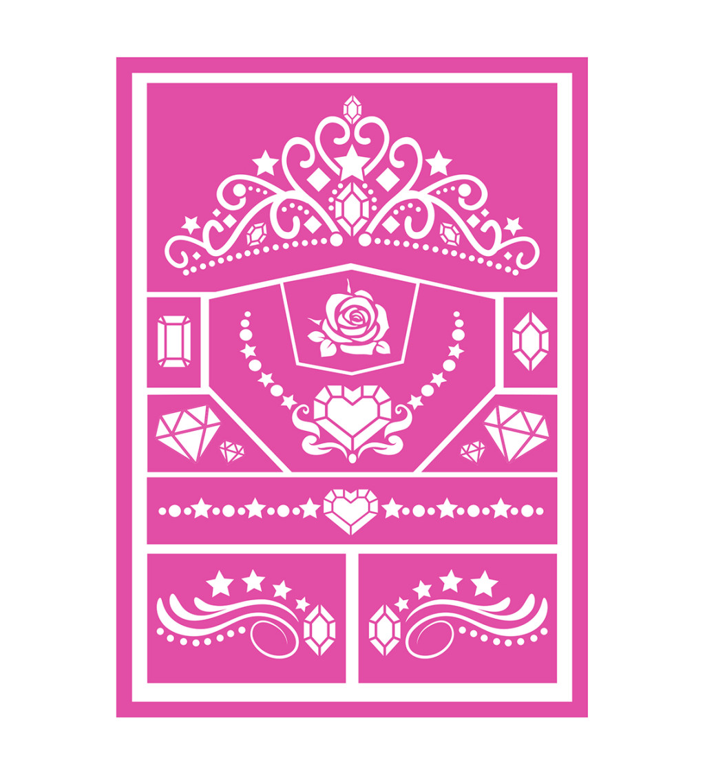 Dětská šablona na make-up princezna