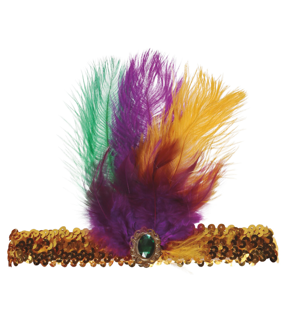 Zlatá čelenka s peřím