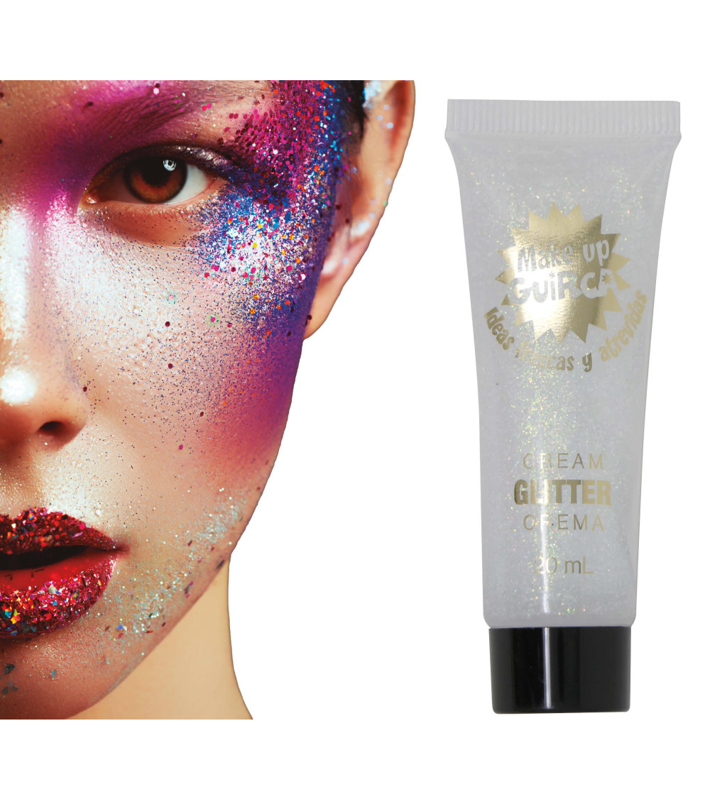 Třpytivý krémový make-up duhový