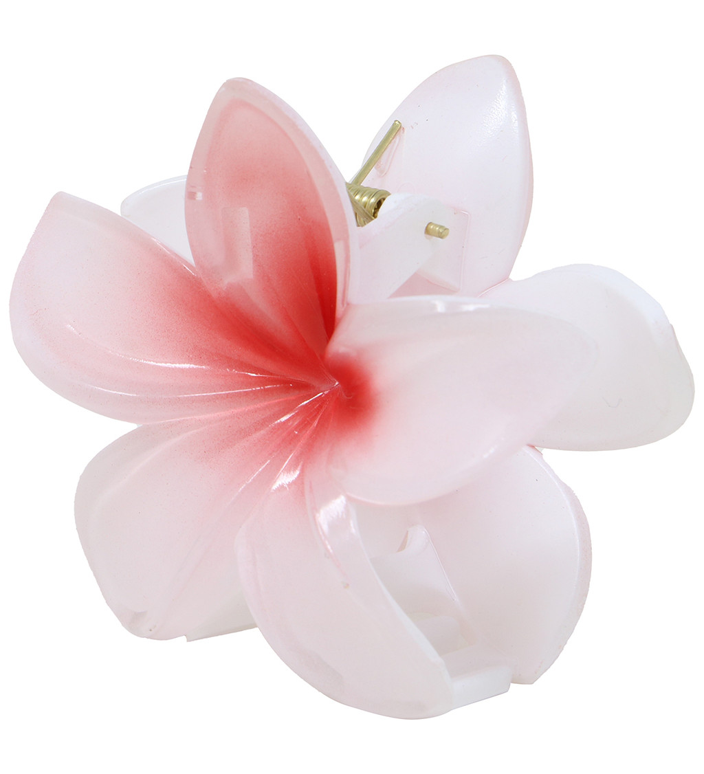 Květinový skřipec do vlasů bílo-červený