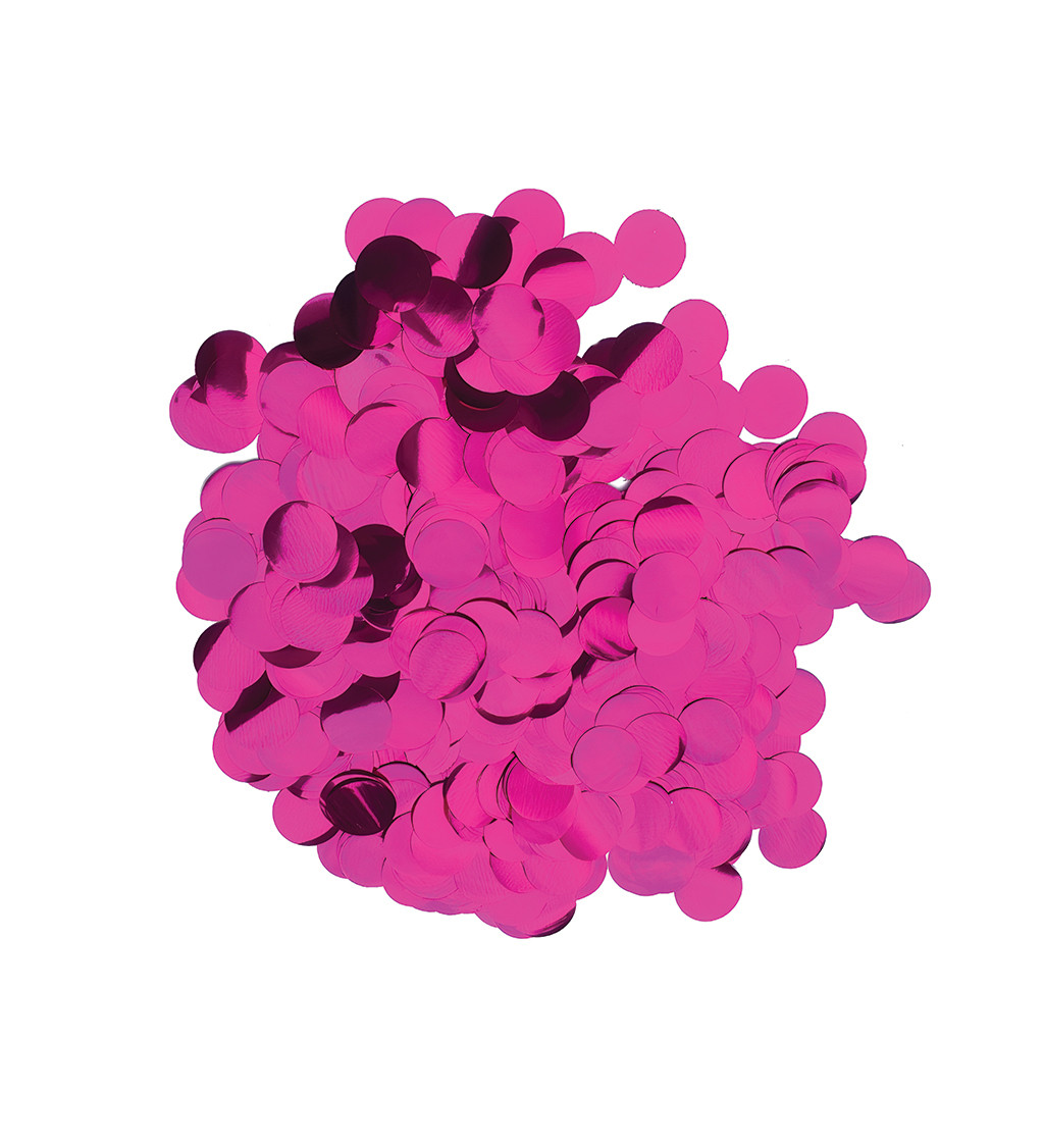 Metalické konfety tmavě růžové