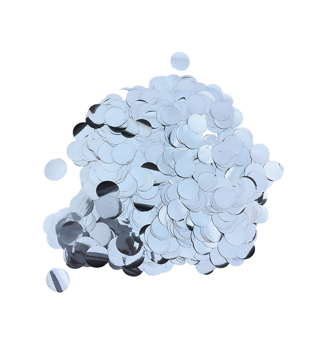 Metalické konfety stříbrné