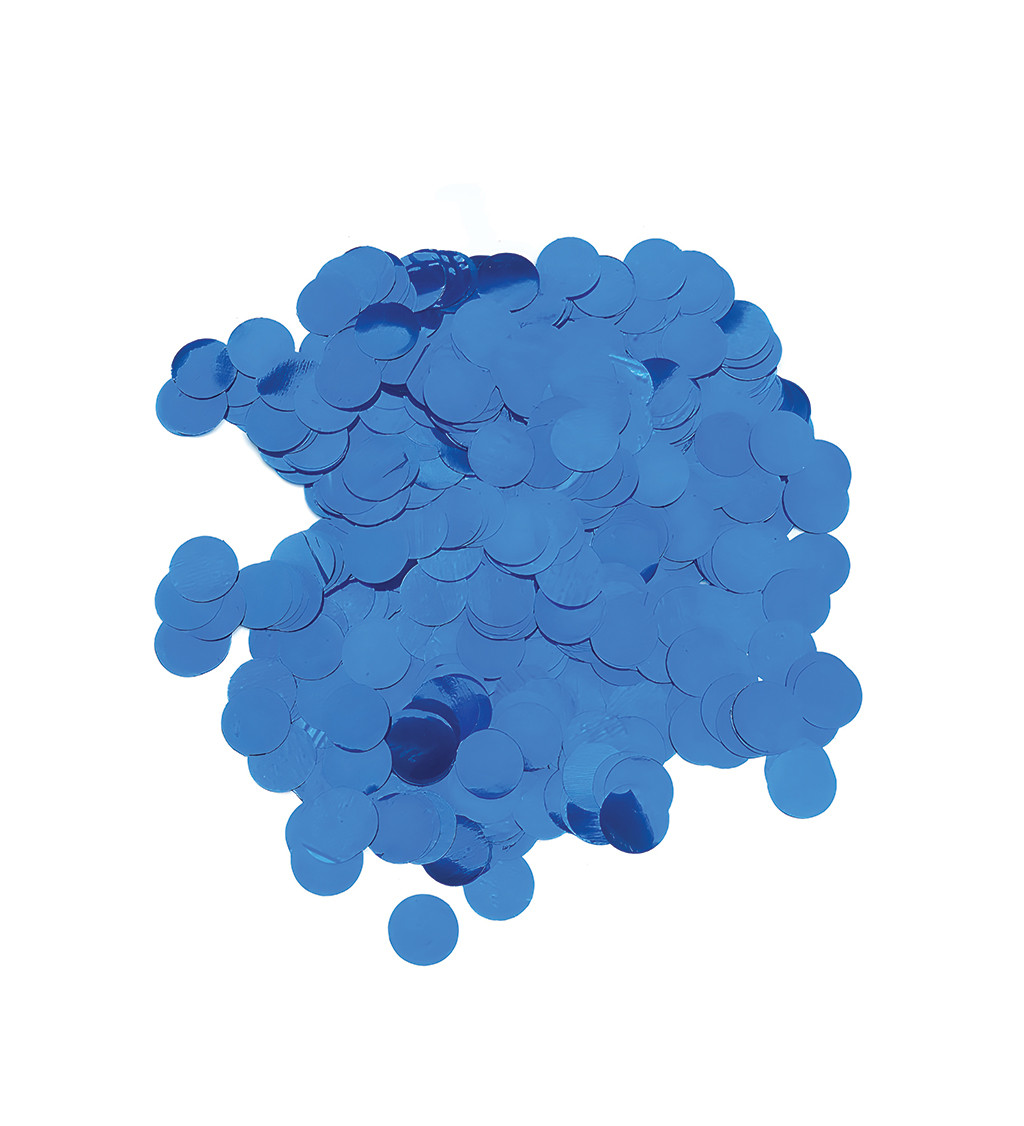 Metalické konfety modré