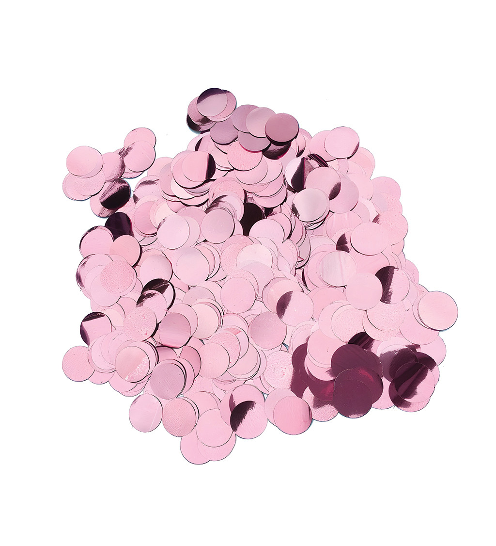 Metalické konfety růžové
