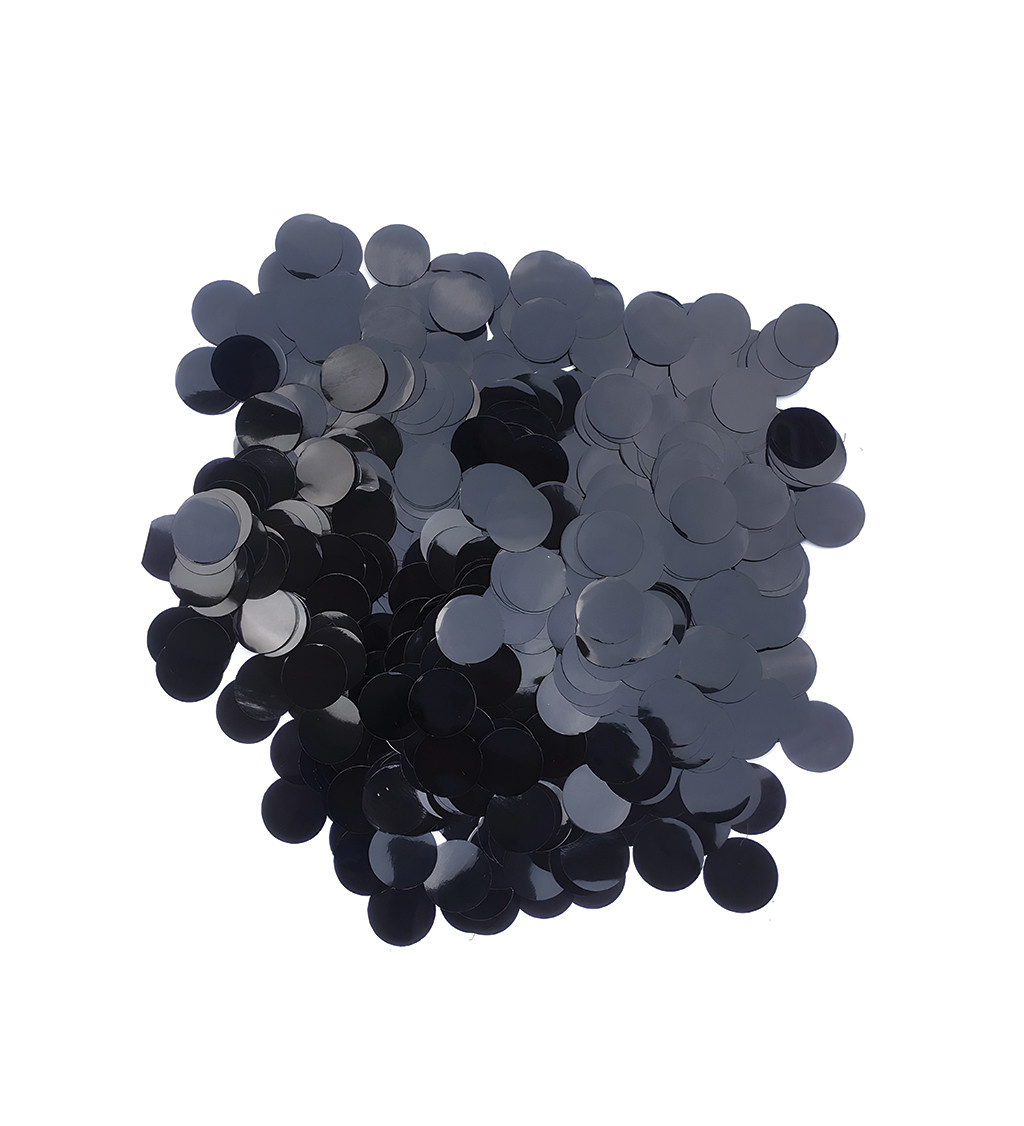 Metalické konfety černé