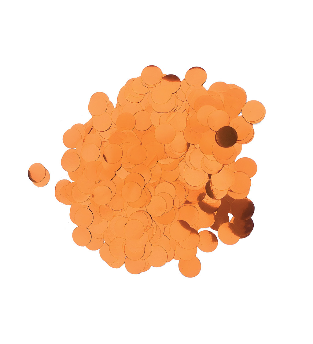 Metalické konfety oranžové