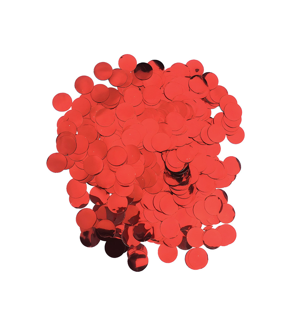 Metalické konfety červené