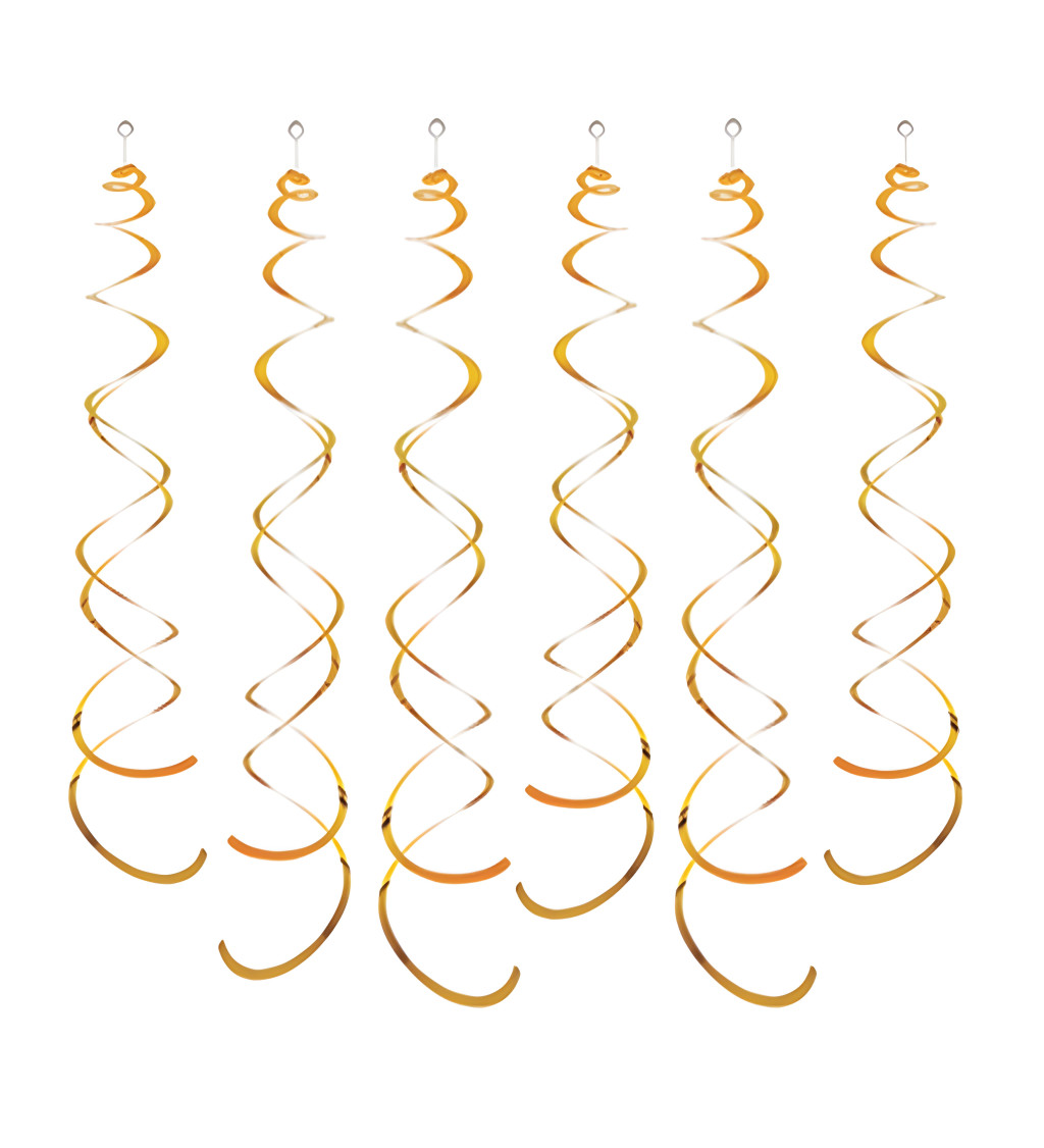 Dekorační spirály zlaté 14 cm 6 ks