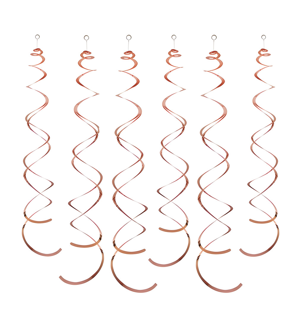 Dekorační spirály rose gold 14 cm 6 ks
