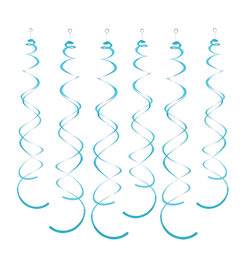 Dekorační spirály světle modré 14 cm 6 ks