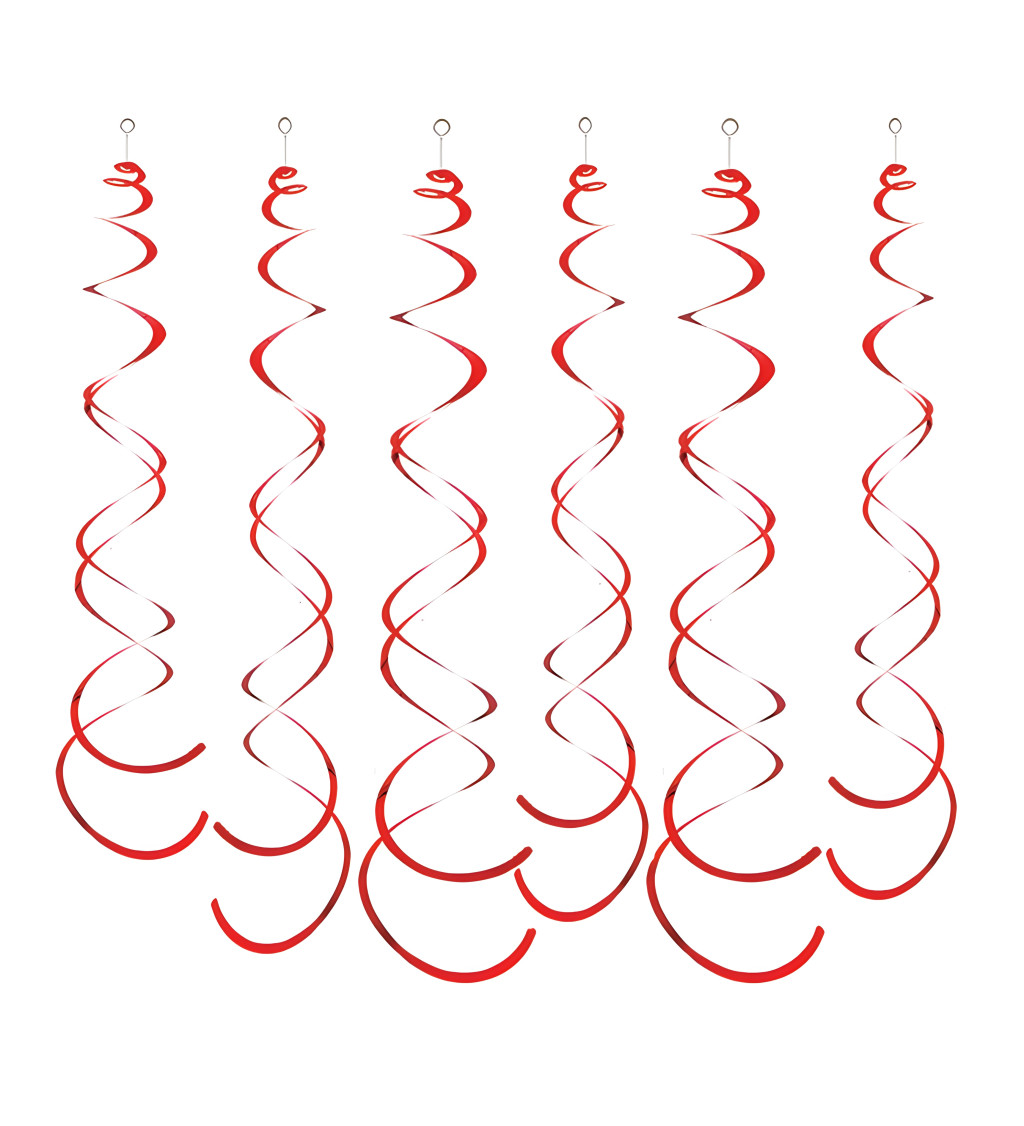 Dekorační spirály červené 14 cm 6 ks