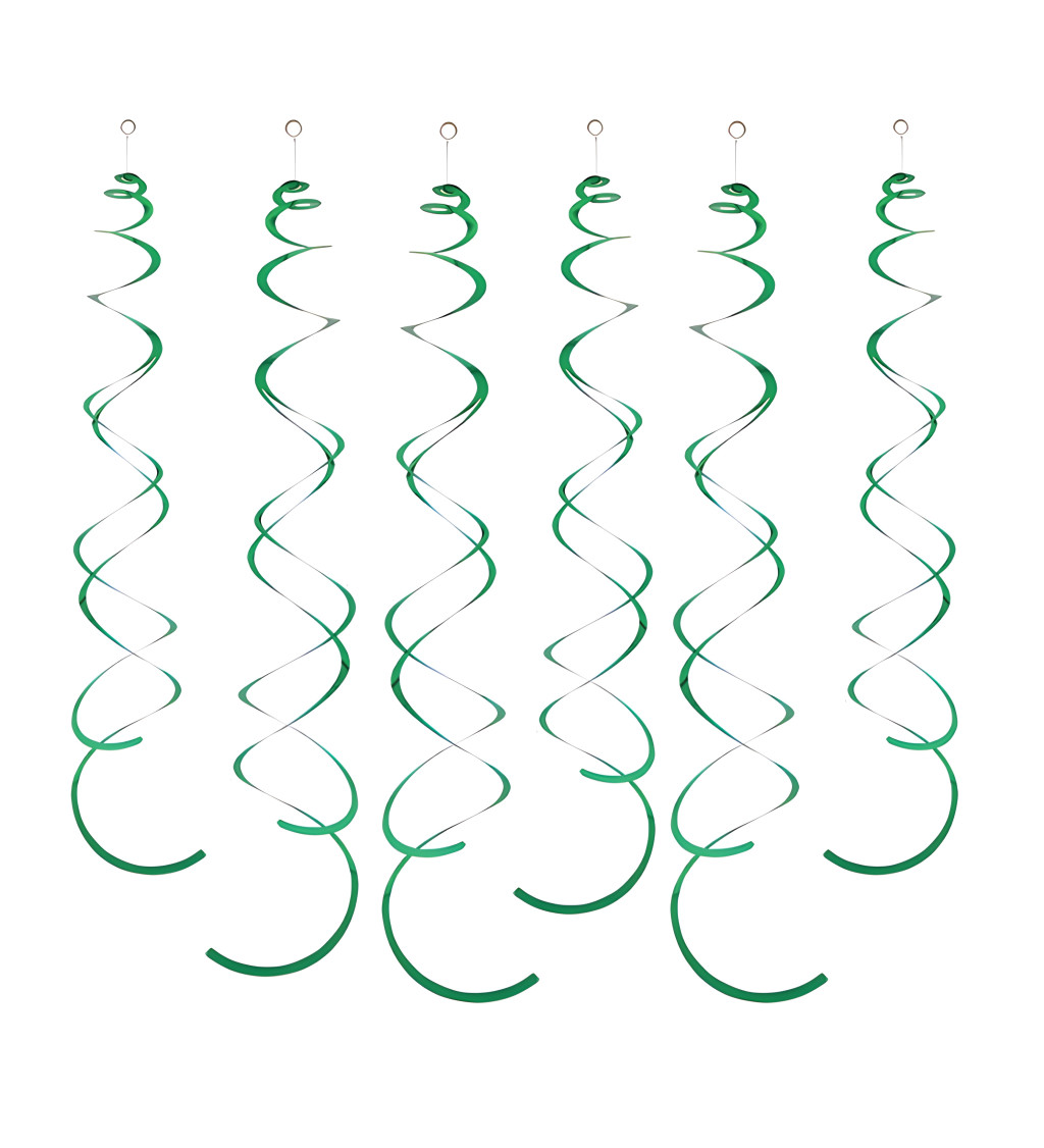 Dekorační spirály zelené 14 cm 6 ks