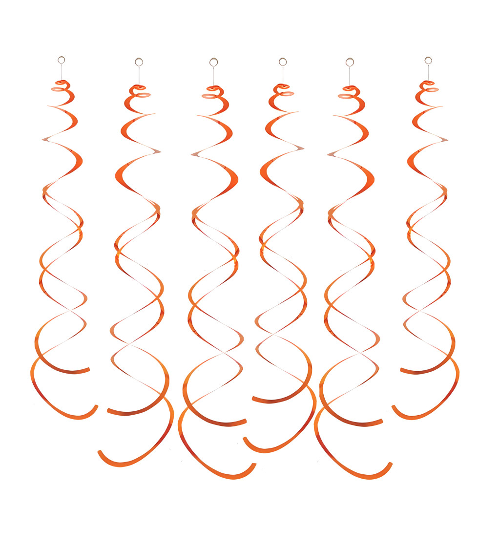Dekorační spirály oranžové 14 cm 6 ks