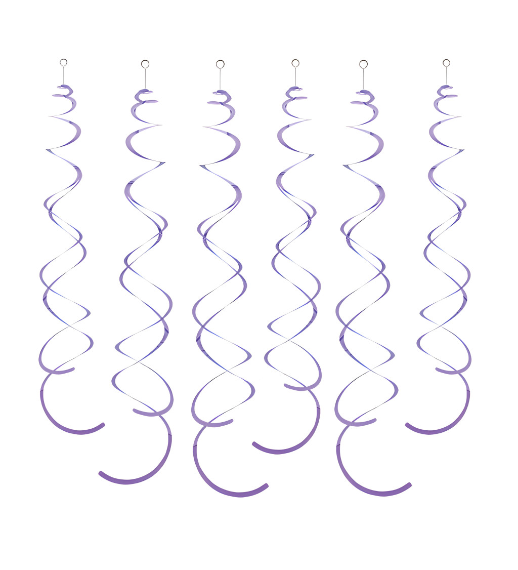 Dekorační spirály fialové 14 cm 6 ks