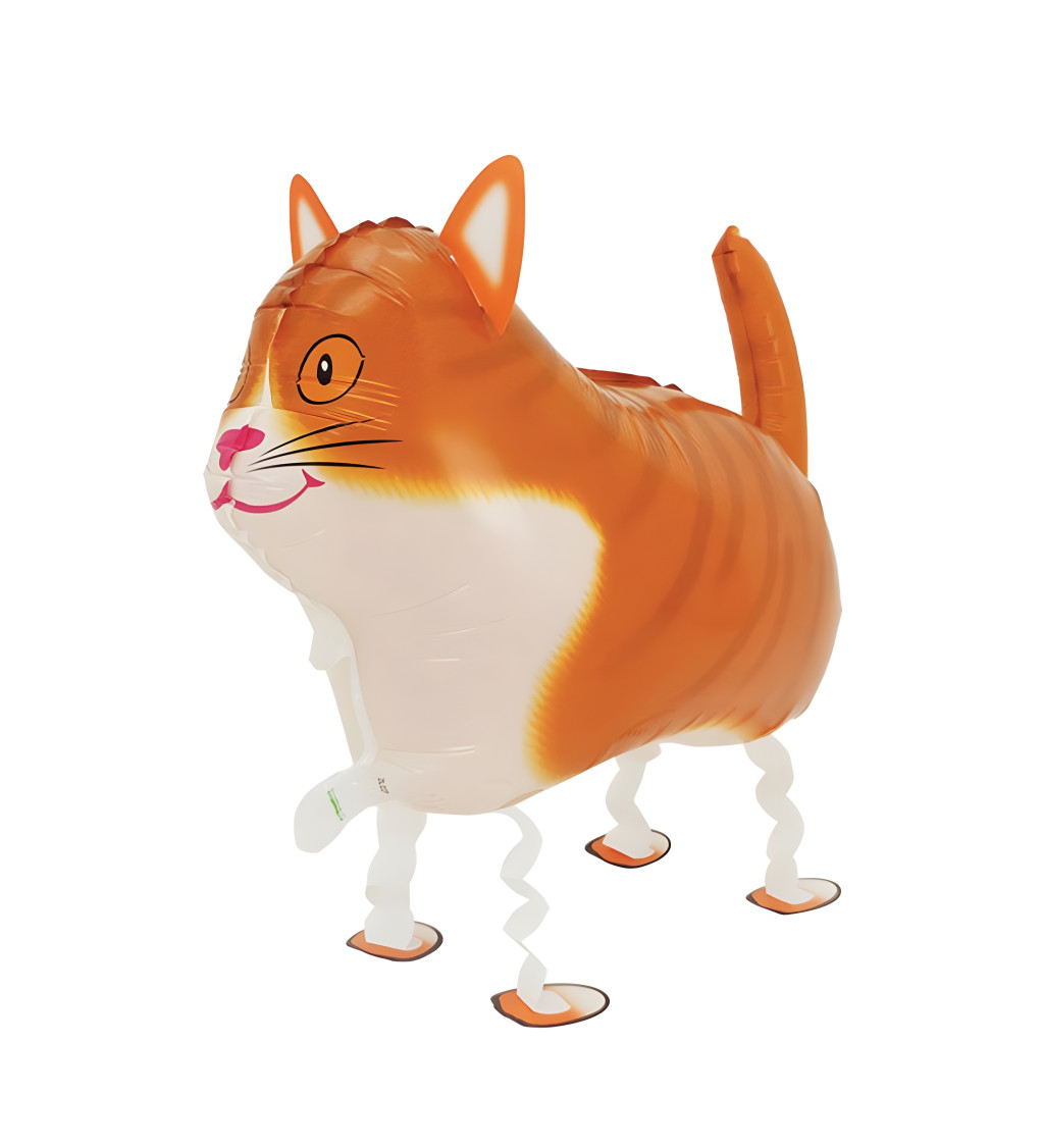 Chodící balónek zrzavá kočka