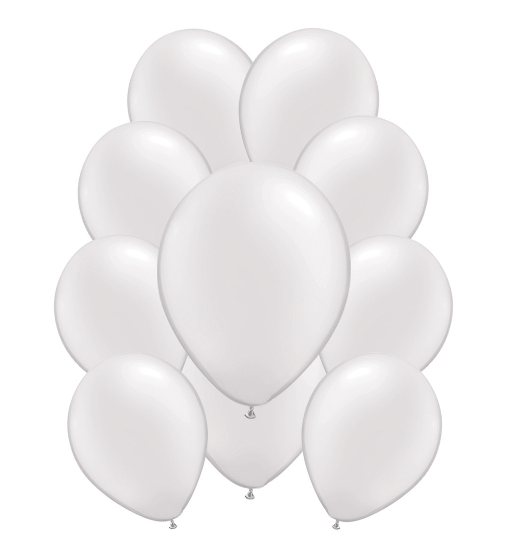 Latexové balónky metalické bílé