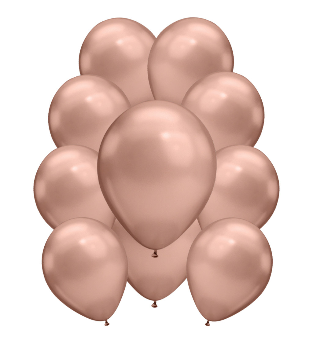 Latexové balónky chromové rose gold