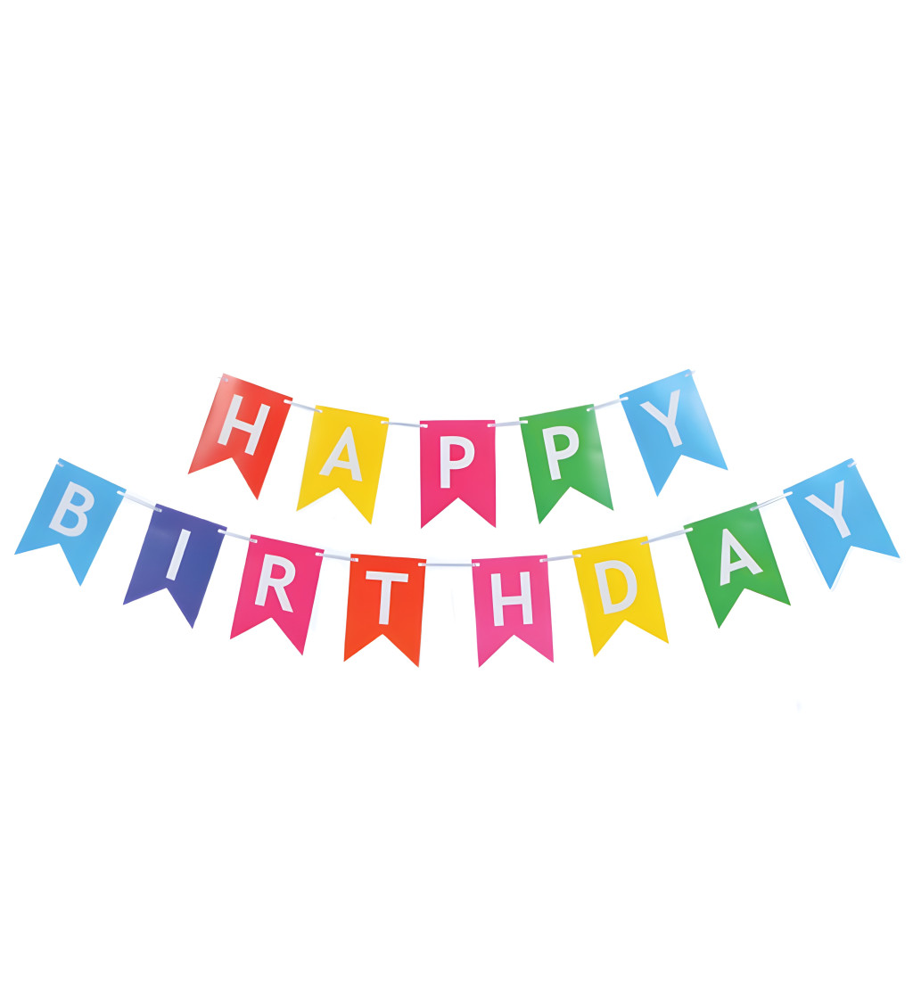 Happy birthday banner barevný