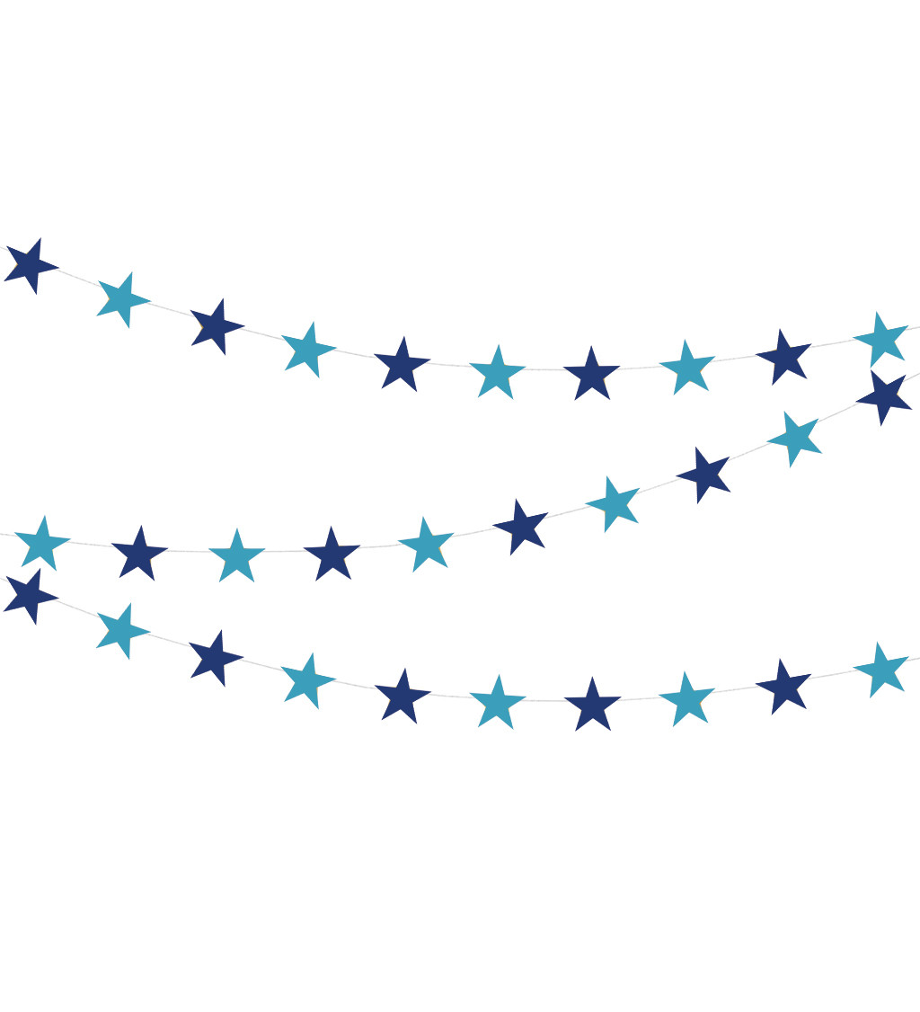 Dekorační girlanda hvězdy modrá