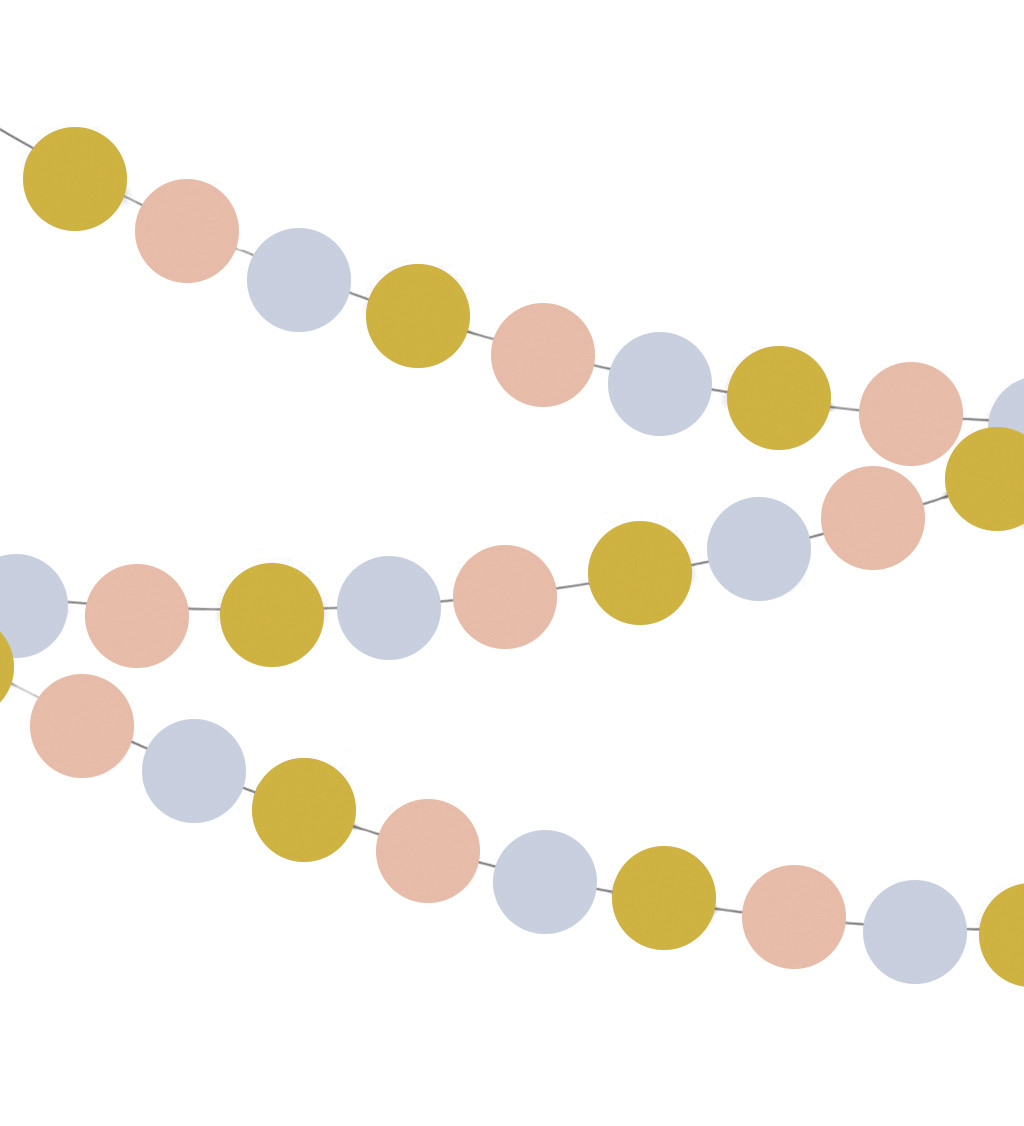 Dekorační girlanda koule pastelová