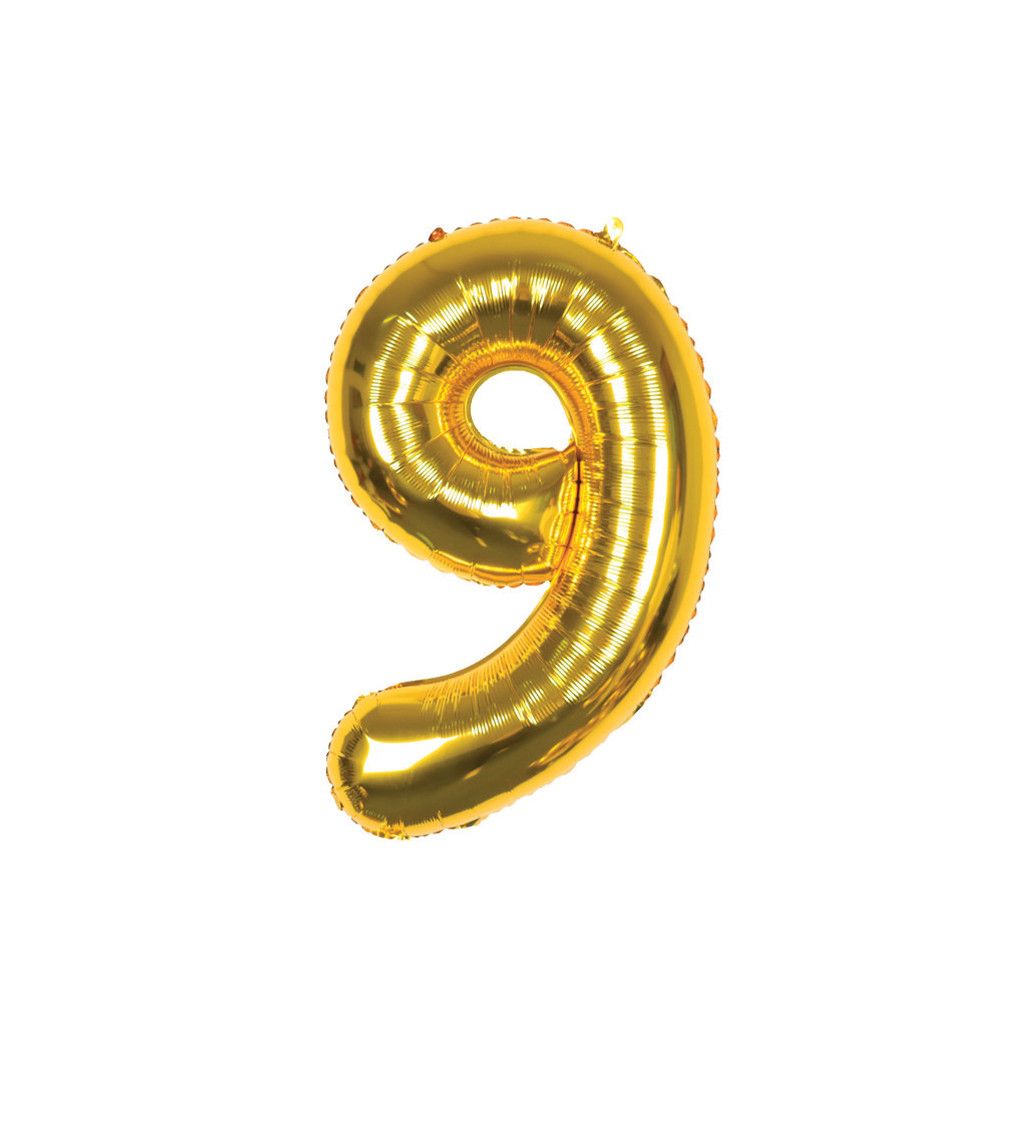 Fóliový balónek číslo 9 zlaté 89 cm