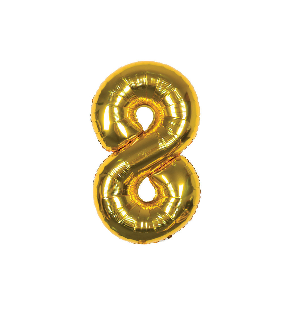 Fóliový balónek číslo 8 zlaté 89 cm