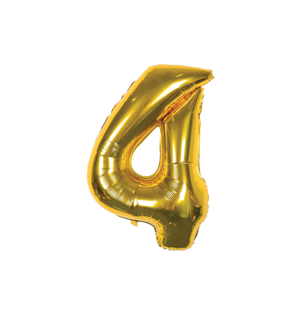 Fóliový balónek číslo 4 zlaté 89 cm