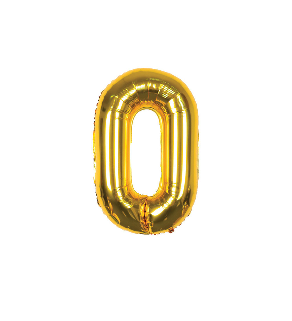 Fóliový balónek číslo 0 zlaté 89 cm