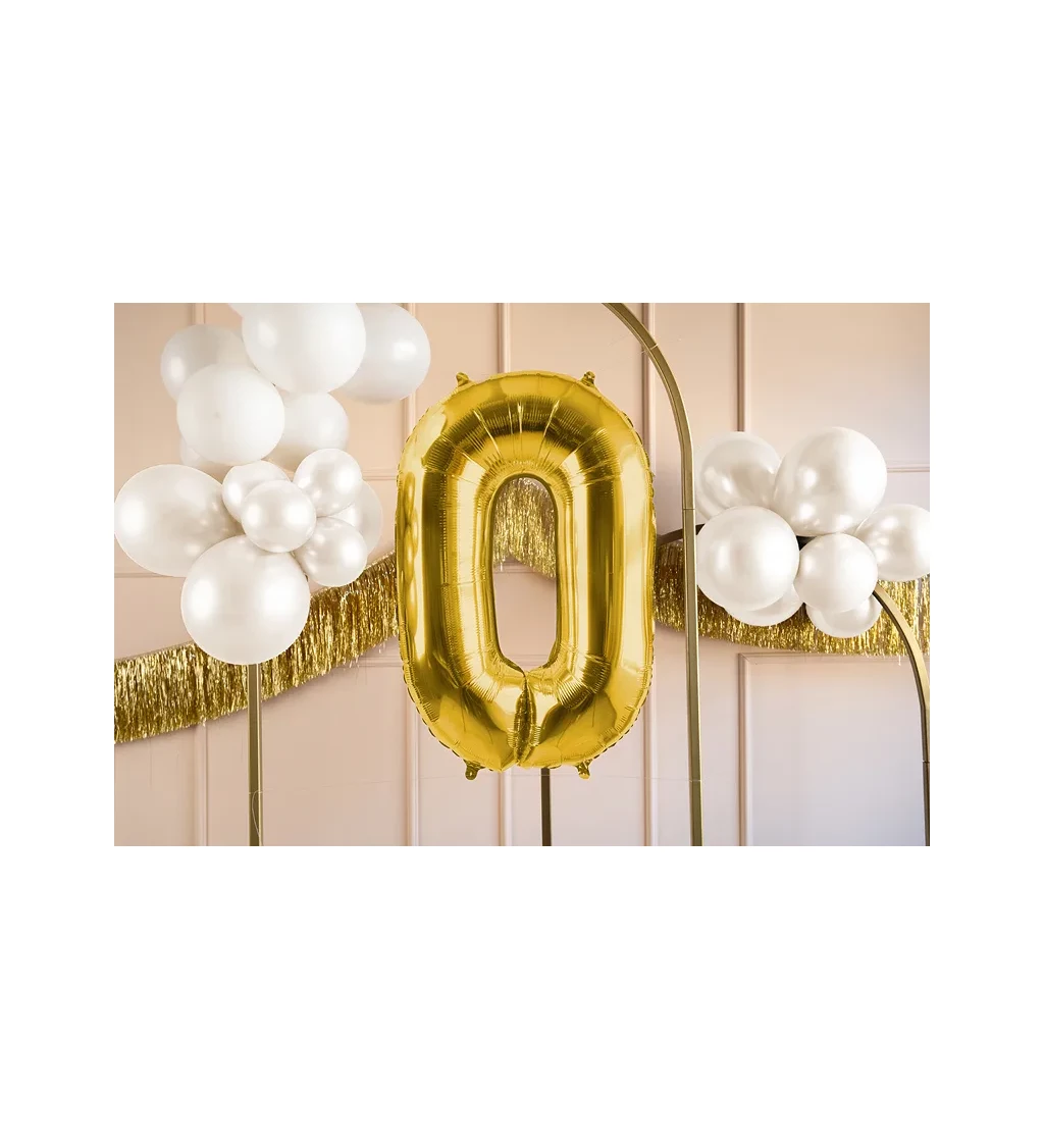 Fóliový balónek číslo 0 zlaté 72 cm