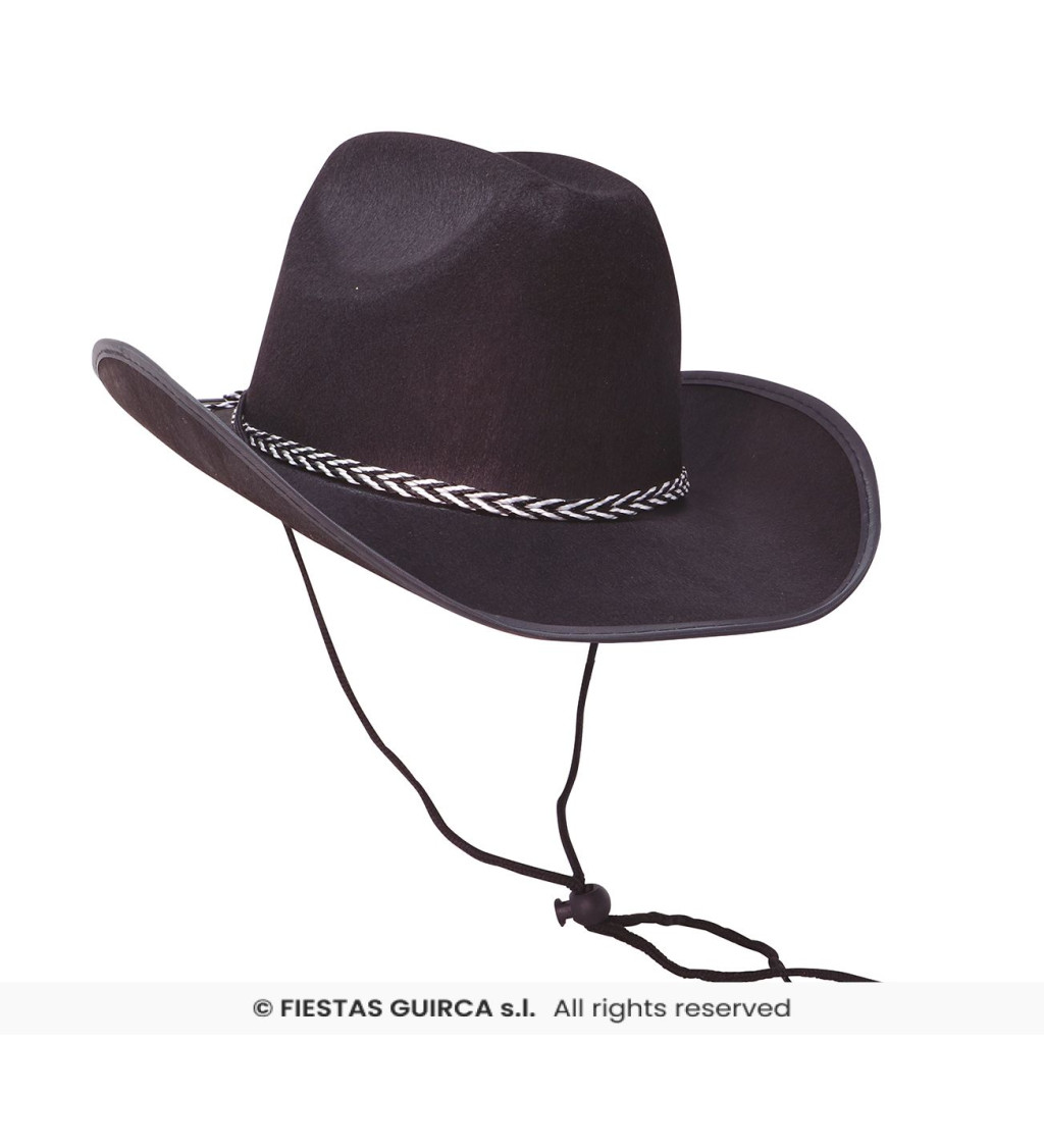 Černý kovbojský klobouk
