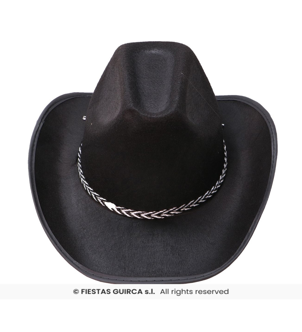 Černý kovbojský klobouk