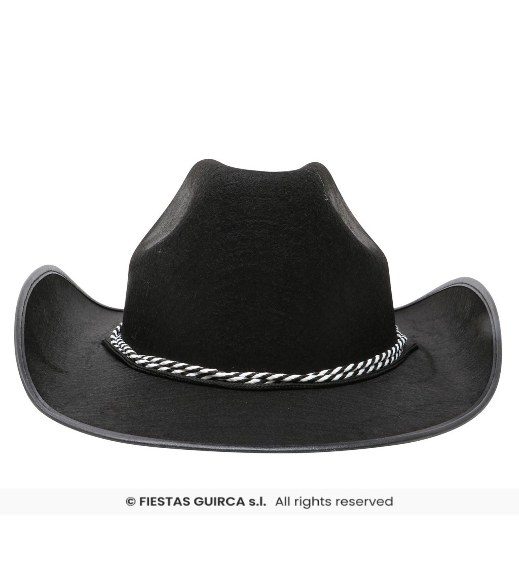 Černý kovbojský klobouk