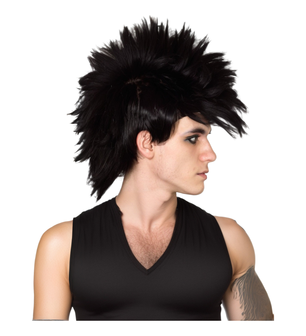 Pánská paruka - punk, černá