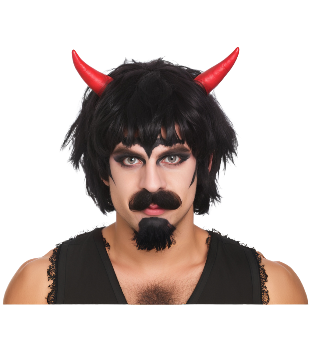 Pánská paruka - ďábel s rohy