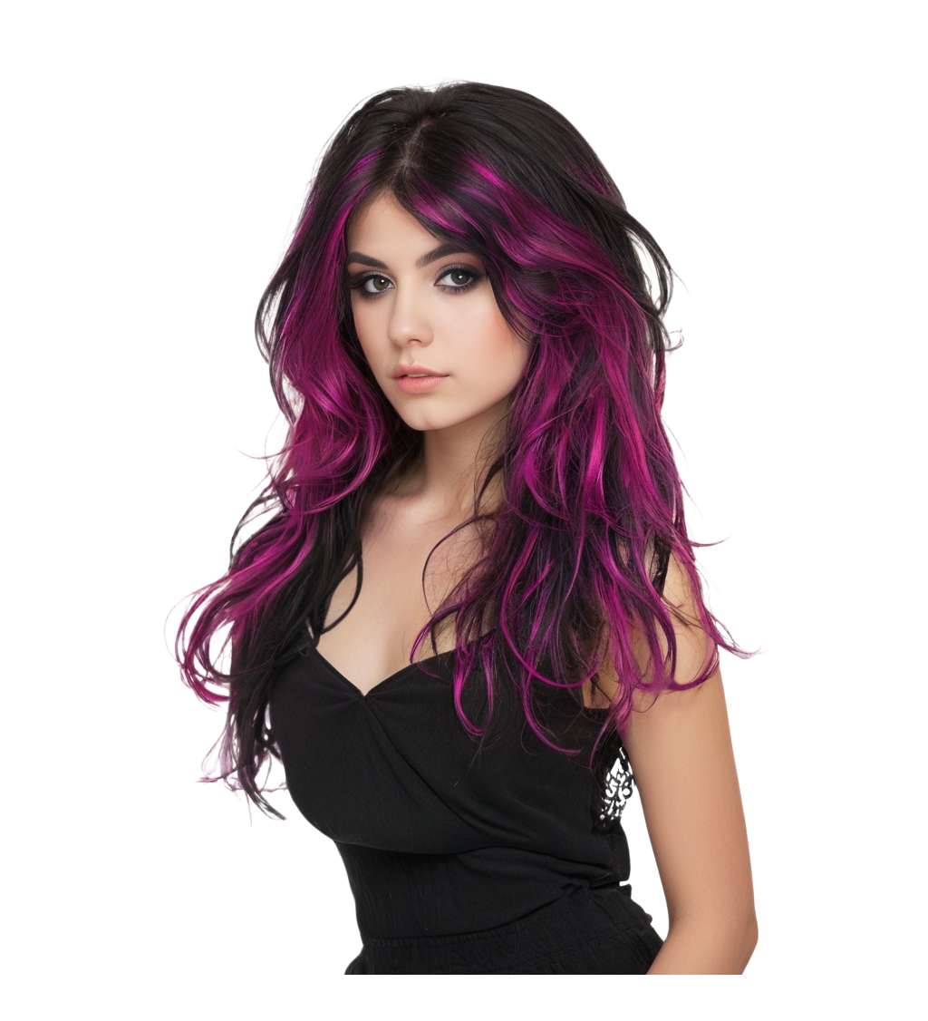 Dámská paruka - růžový melír