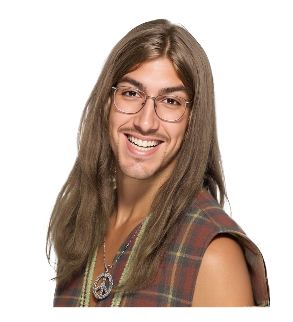 Pánská paruka - 80s hippie muž