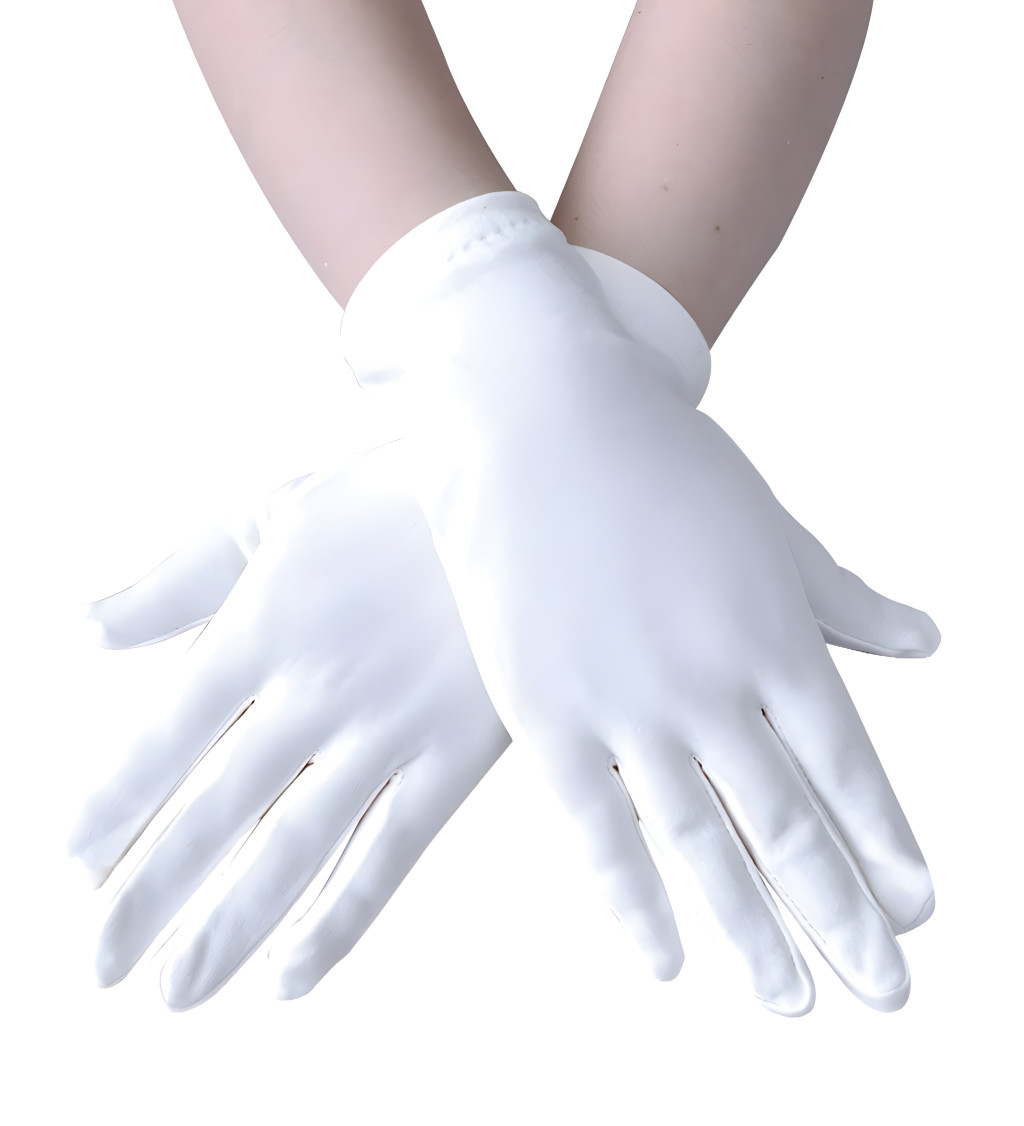 Krátké rukavice - bílé