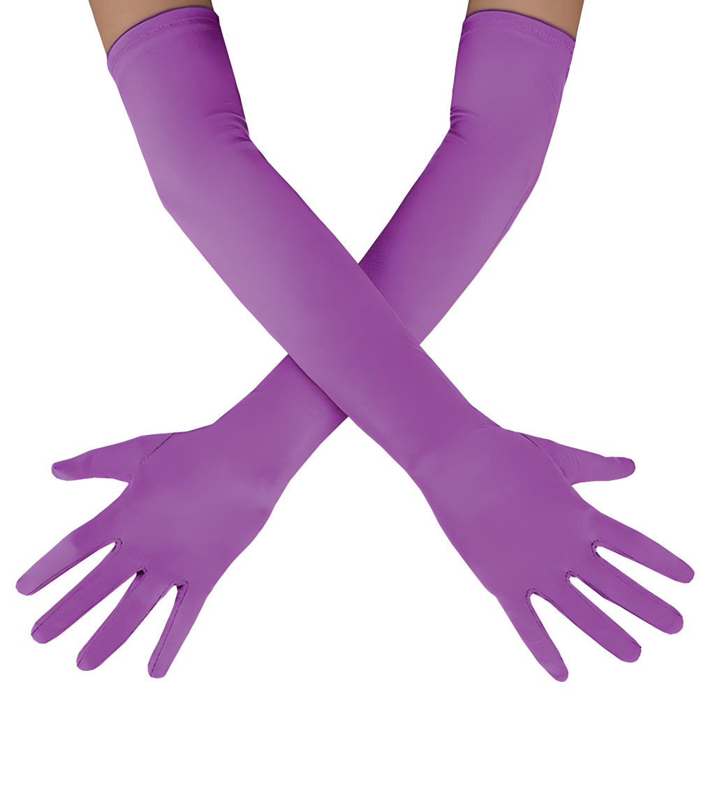 Dlouhé rukavice - fialové