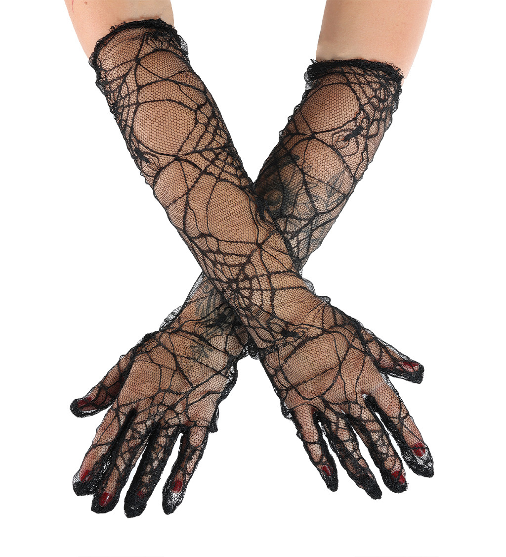 Dlouhé rukavice - pavučiny
