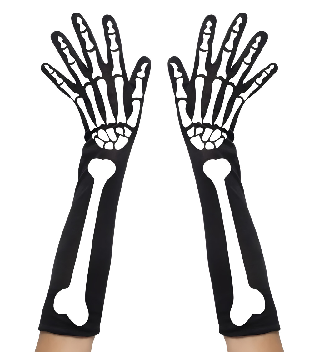 Dlouhé rukavice - kostlivec