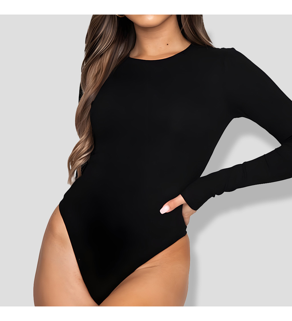 Body s dlouhým rukávem - černé