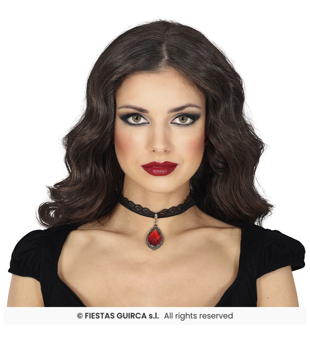 Choker náhrdelník s rubínem