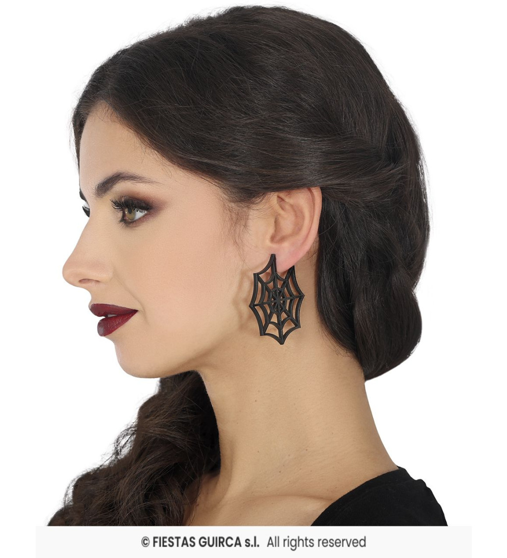 Náušnice černé pavučinky
