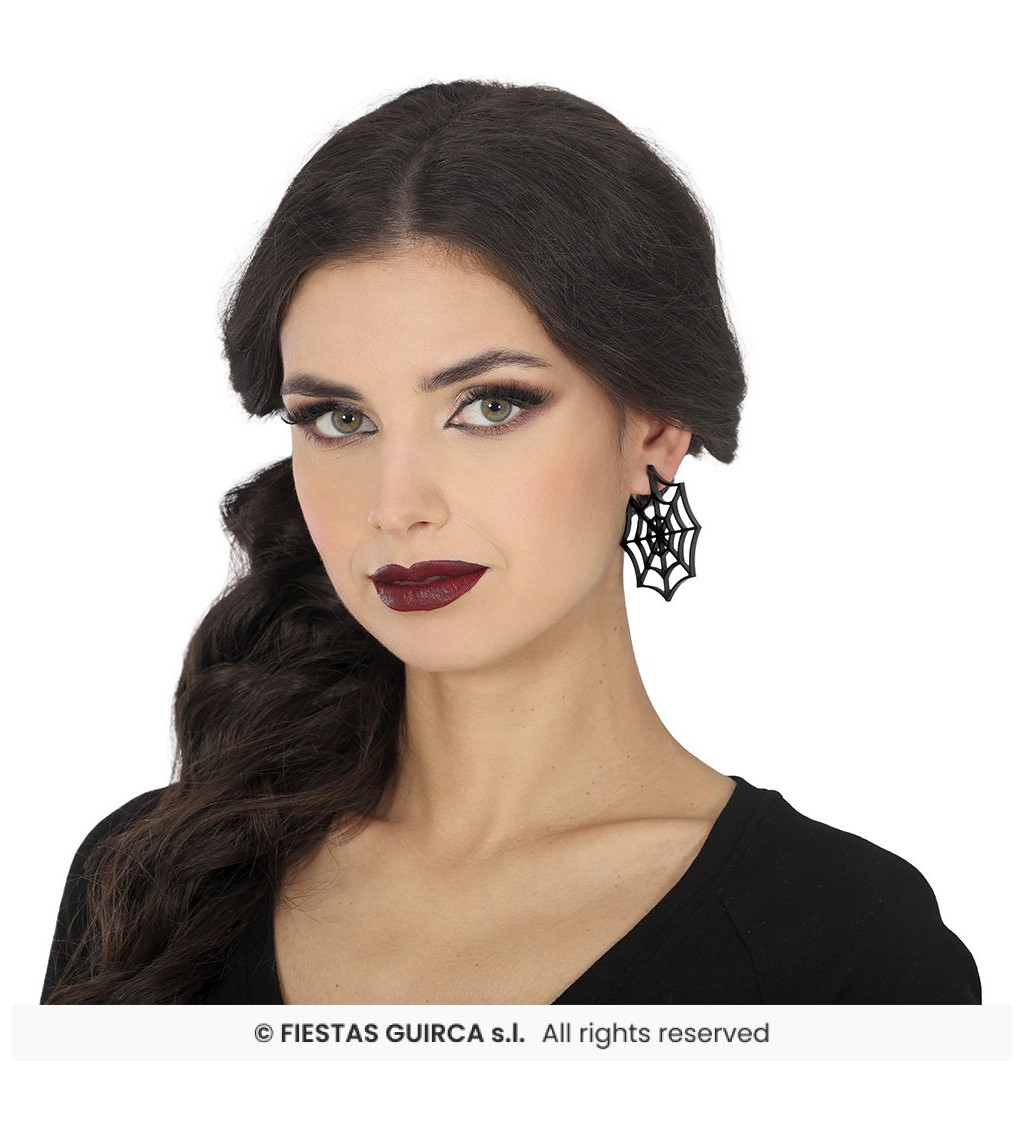 Náušnice černé pavučinky