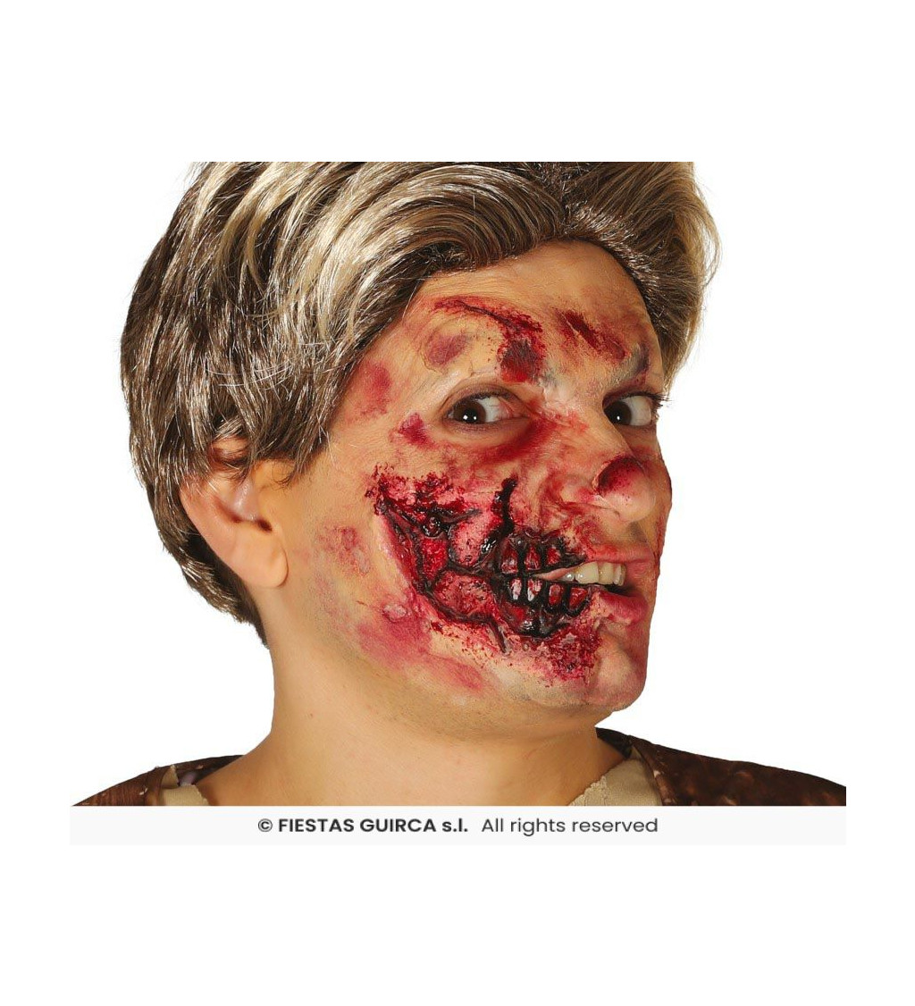 Latexová jizva - půlka obličeje