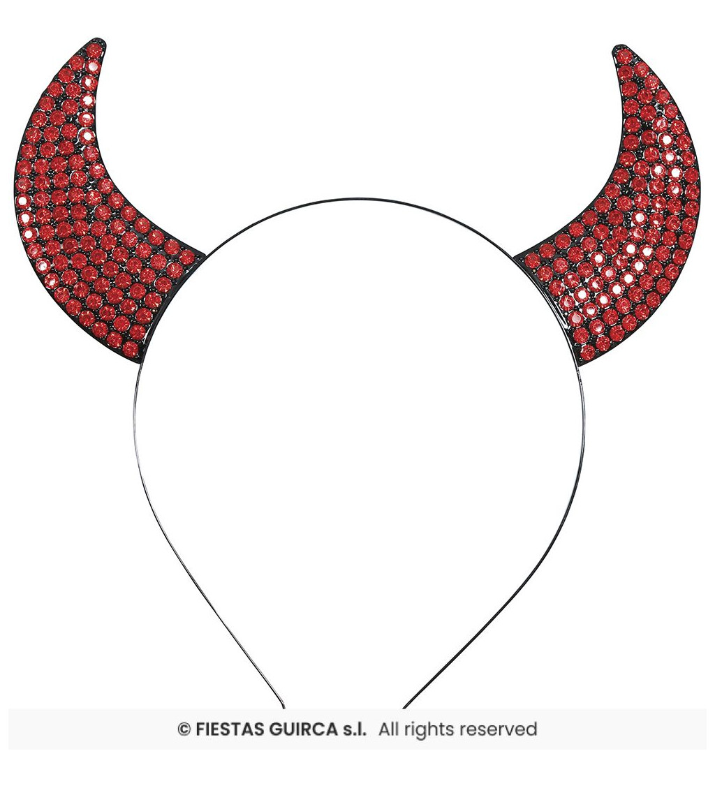 Čelenka s rohy a červenými kamínky