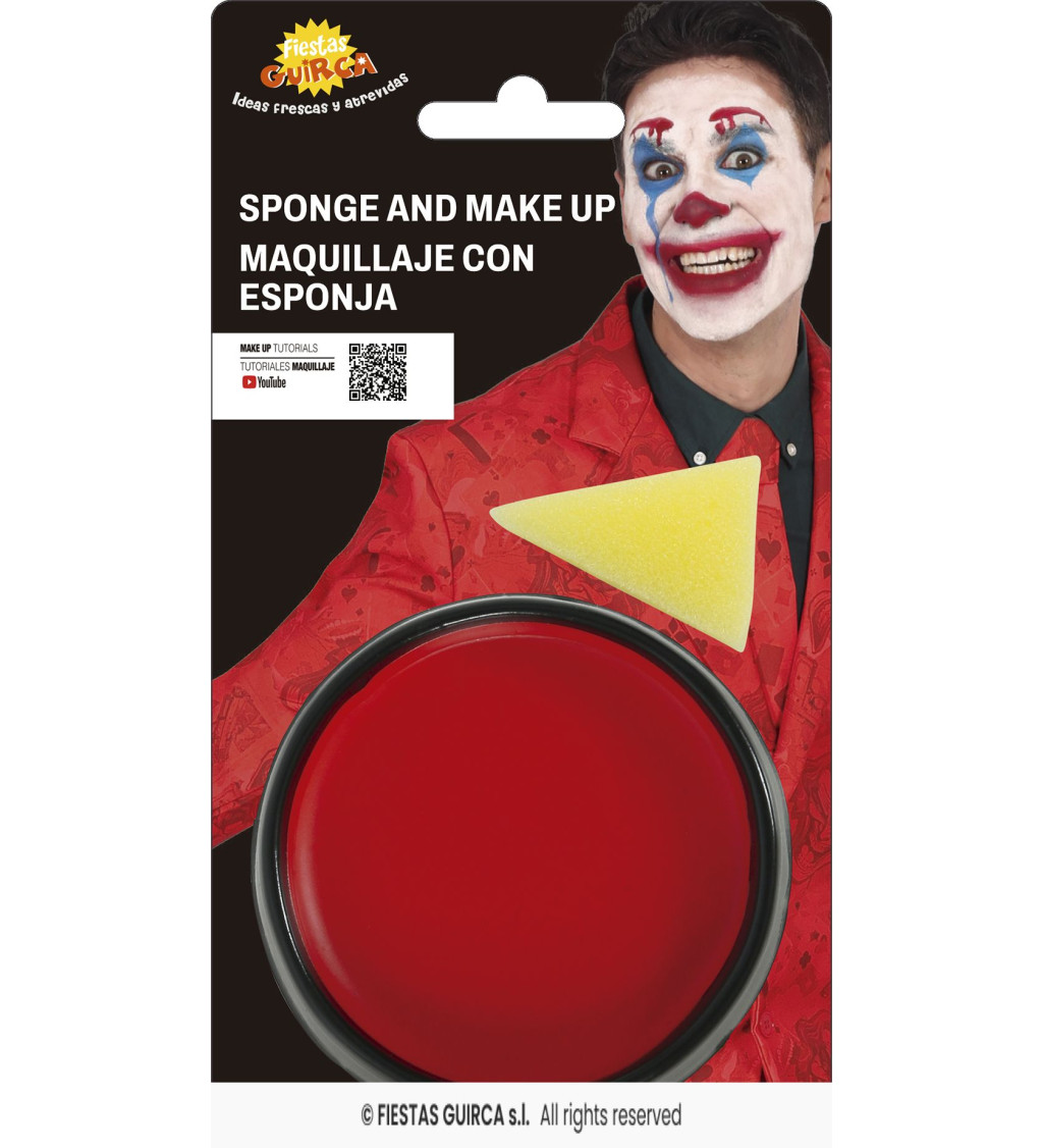 Make-up s houbičkou - červený