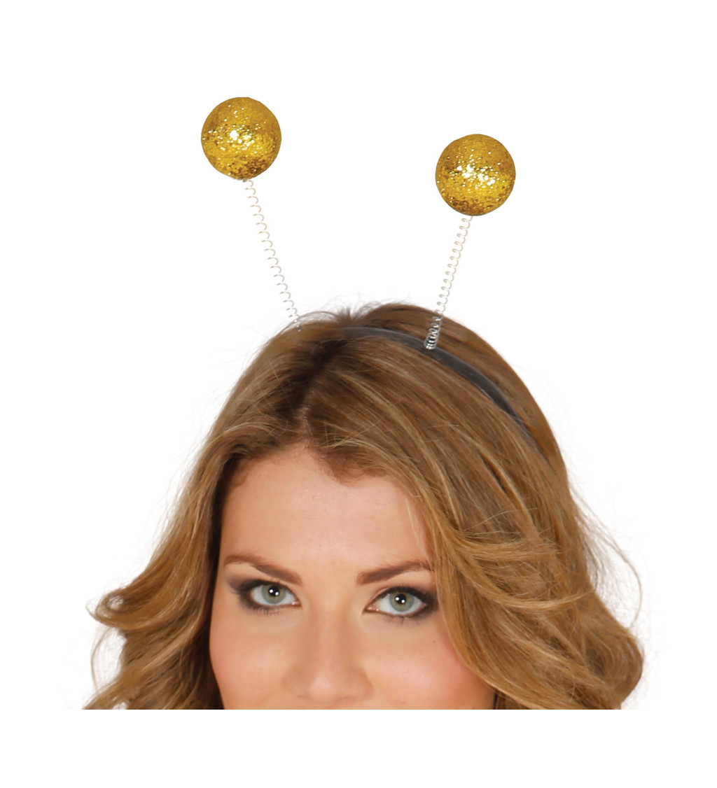 Čelenka s kuličkami zlatá