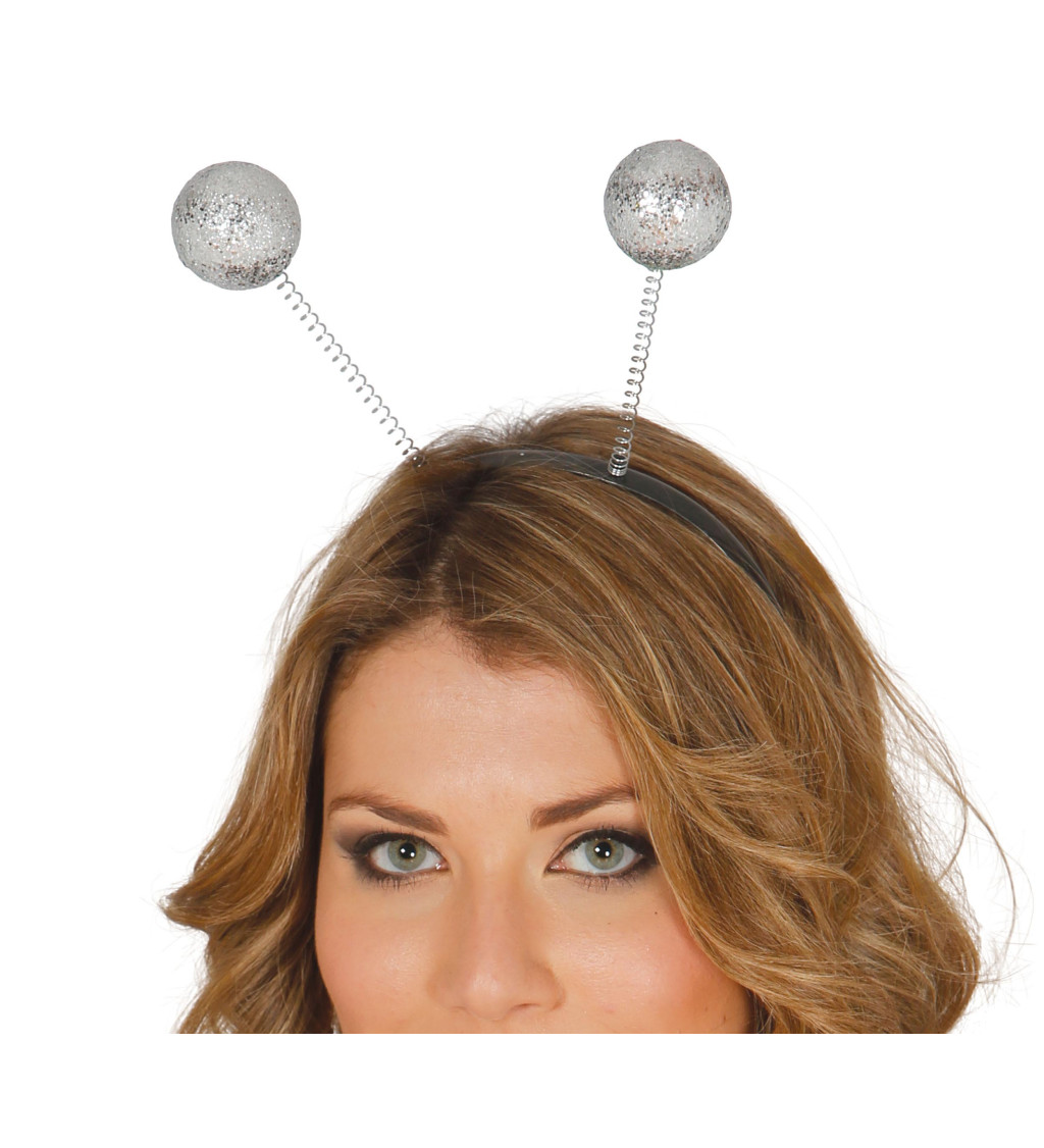 Čelenka s kuličkami stříbrná