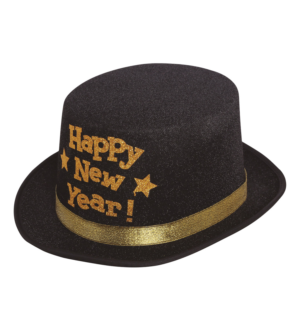 Černý cylindr Happy New Year